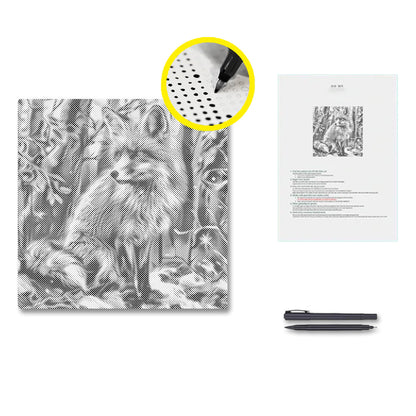 Fox In A Snowy Forest - Dot Painting