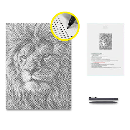 Giant African Lions - Dot Painting