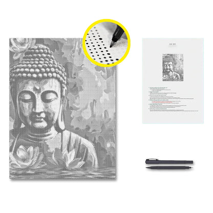 Buddha with Flower - Dot Painting