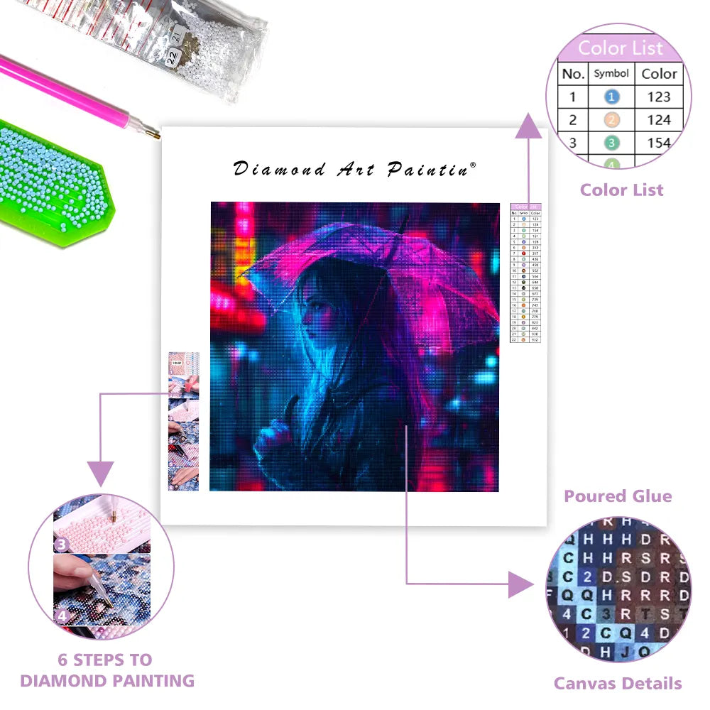 Cyberpunk Mystical Girl - Diamond Painting