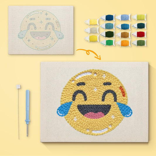 Laughing Emoji - Punch Needle
