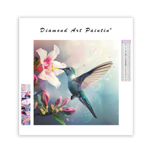 Blue Hummingbird Grace - Diamond Painting