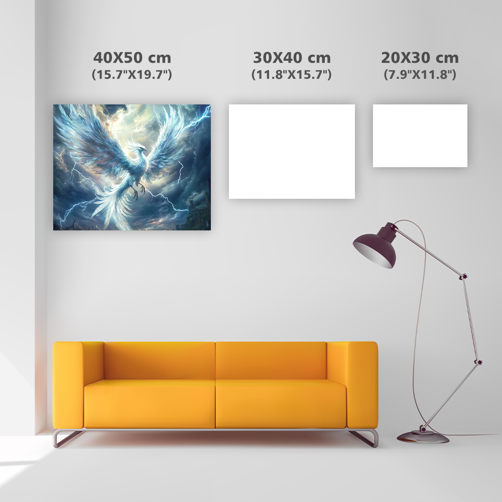 Silver Phoenix Rising - Diamond Painting