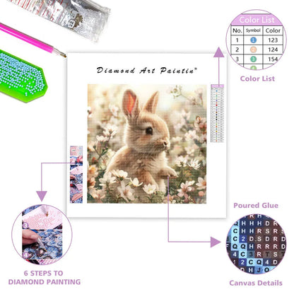 Gentle Rabbit Garden - Diamond Painting