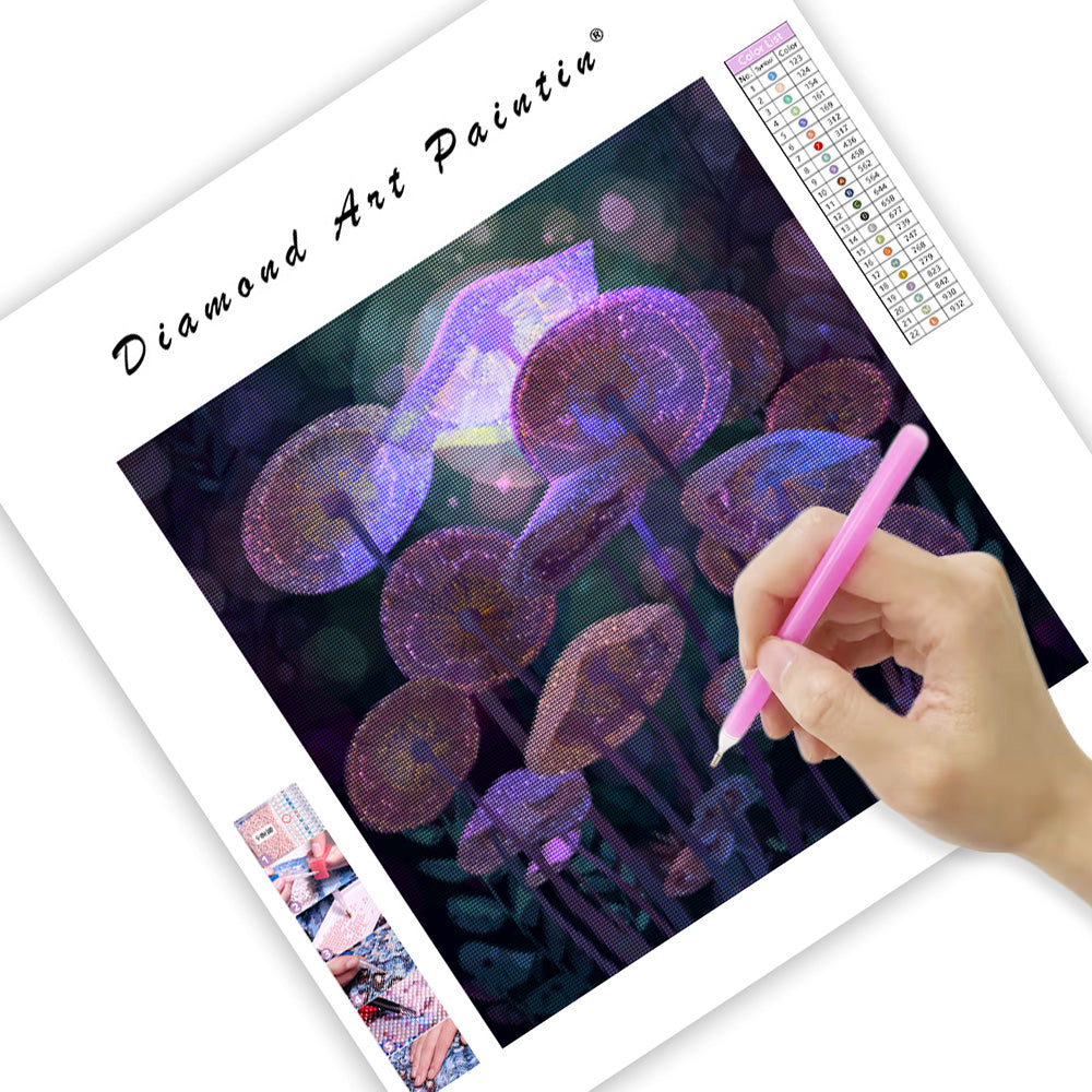 Fairy Ring Glow Mushrooms - Diamond Painting