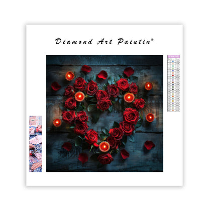 Roses Heart - Diamond Painting
