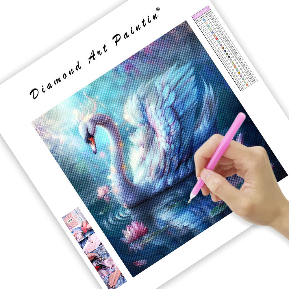 Lotus Swan Harmony - Diamond Painting