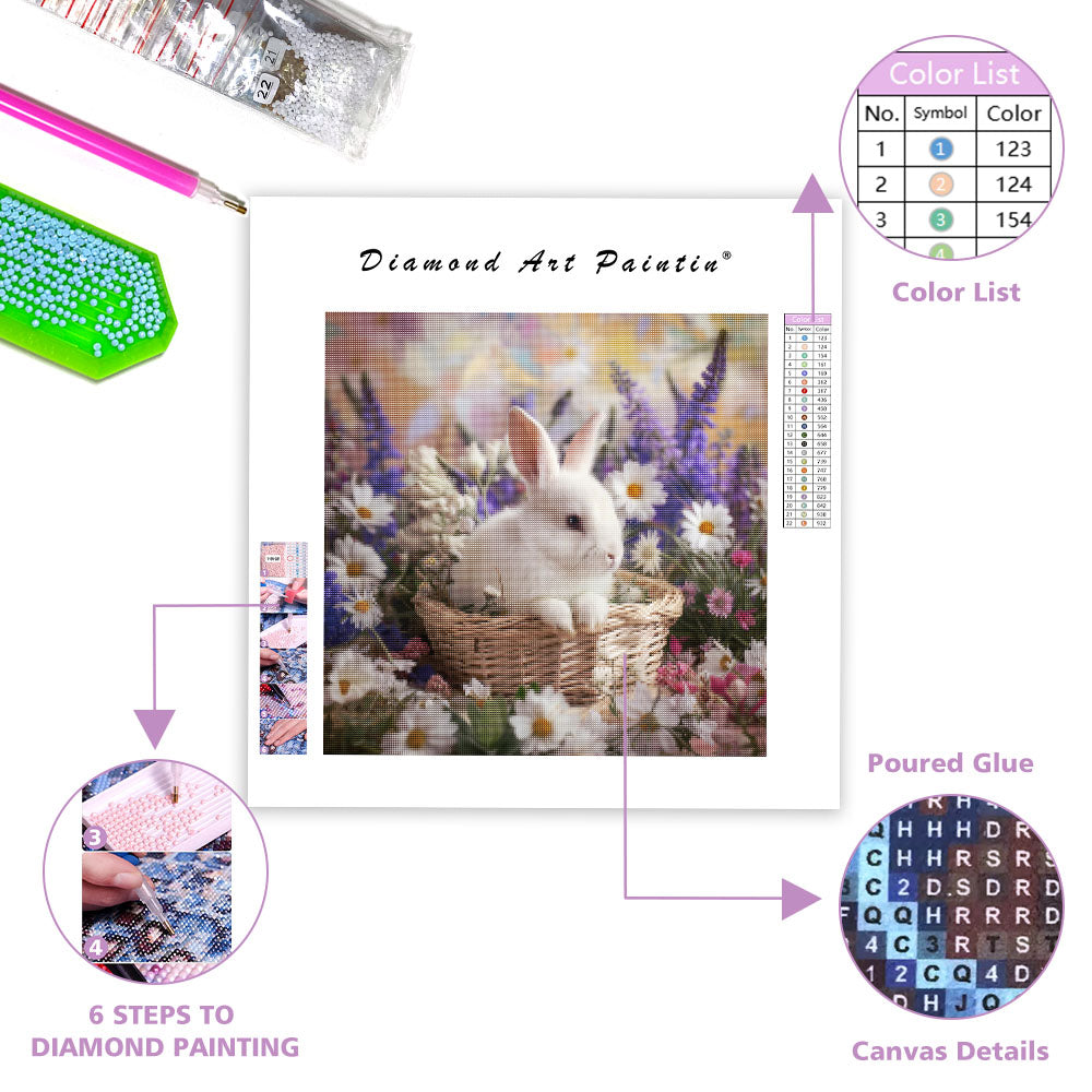 Spring Basket Bunny - Diamond Painting