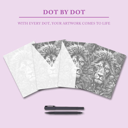 Foliage and Lion's Fury - Dot Painting
