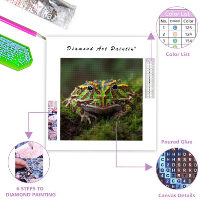 Pacman Frog in Moss - Diamond Painting