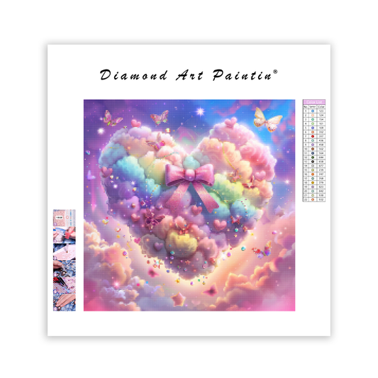 Pastel Heart Rainbow - Diamond Painting