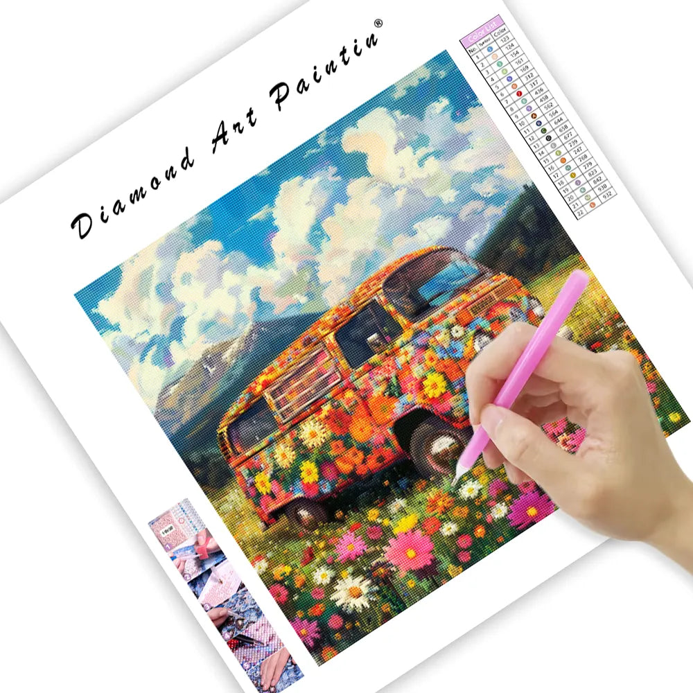 Flower Bus Journey – Diamond Painting