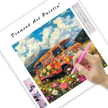 Flower Bus Journey – Diamond Painting