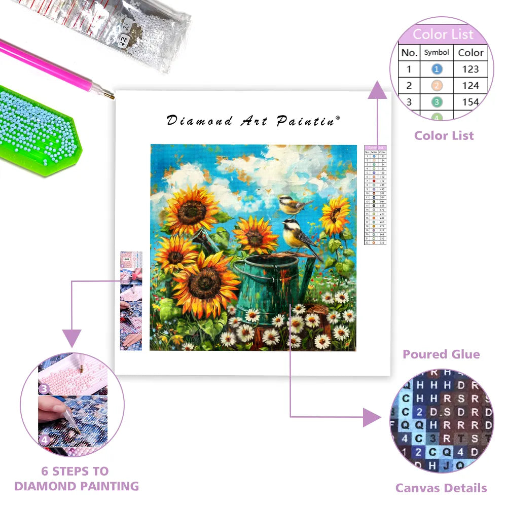 Abstract sunflower - Diamond Painting