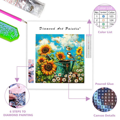 Abstract sunflower - Diamond Painting