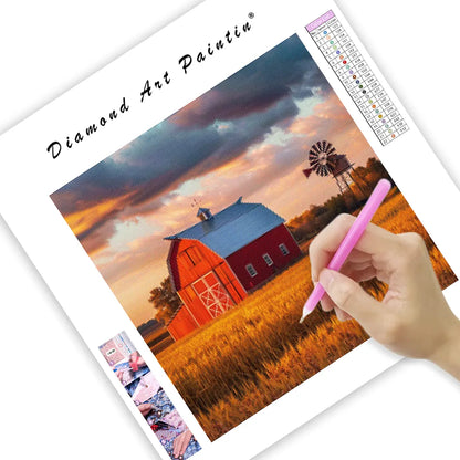 American Barn with Windmill - Diamond Painting