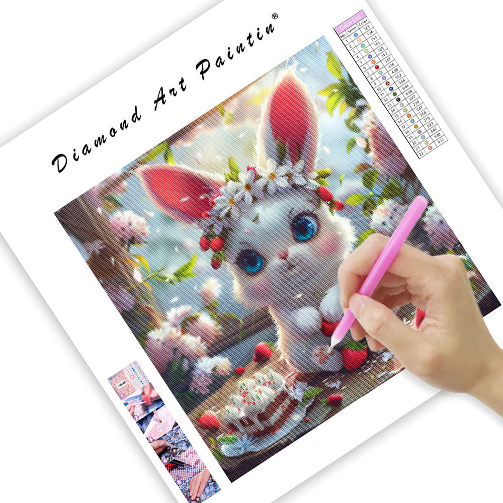 Cake Flower Rabbit - Diamond Painting