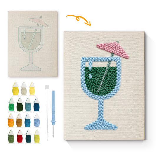 Tropical Green Beverage - Punch Needle