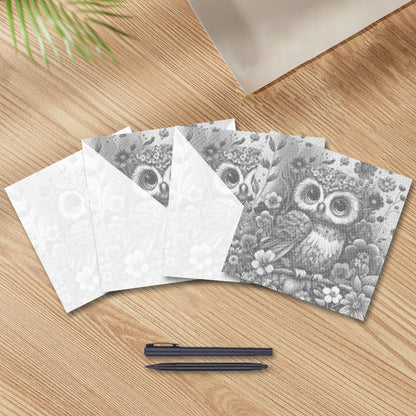 Soft and Cute Baby Owl - Dot Painting