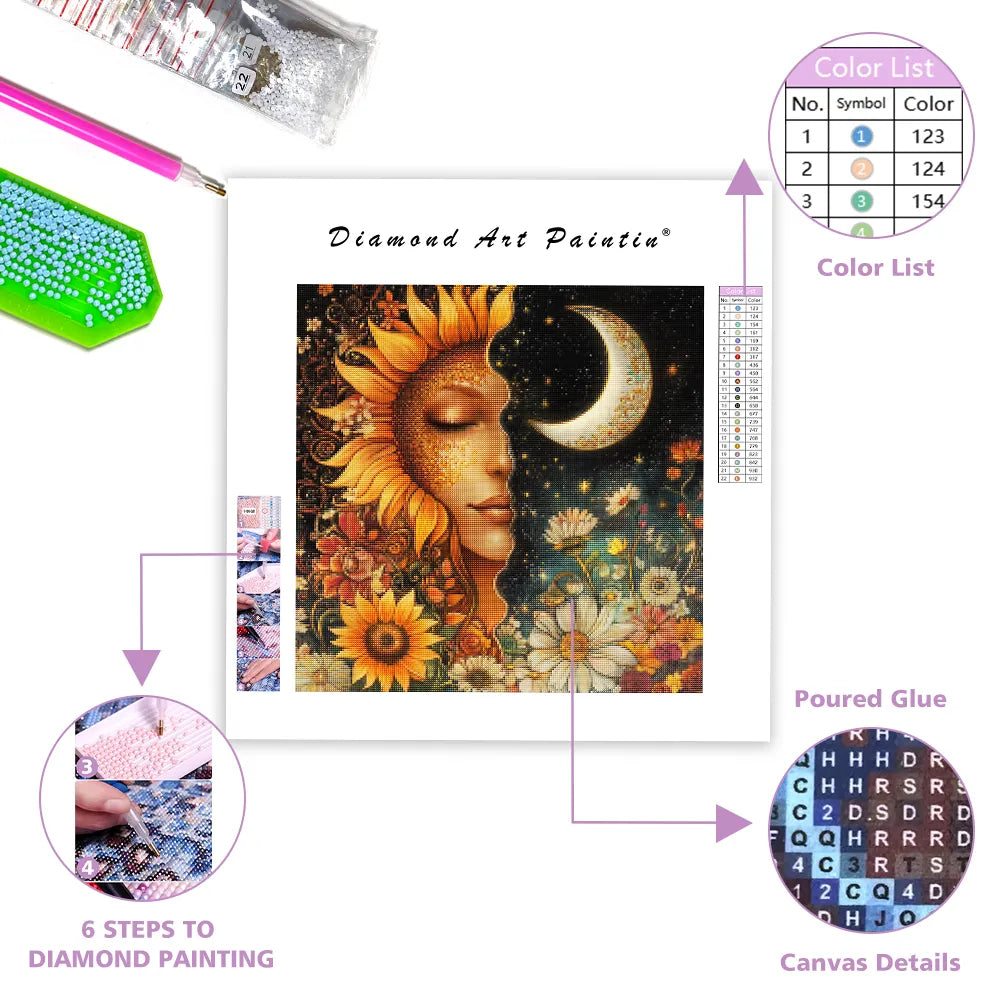 Sun and Moon Harmony - Diamond Painting