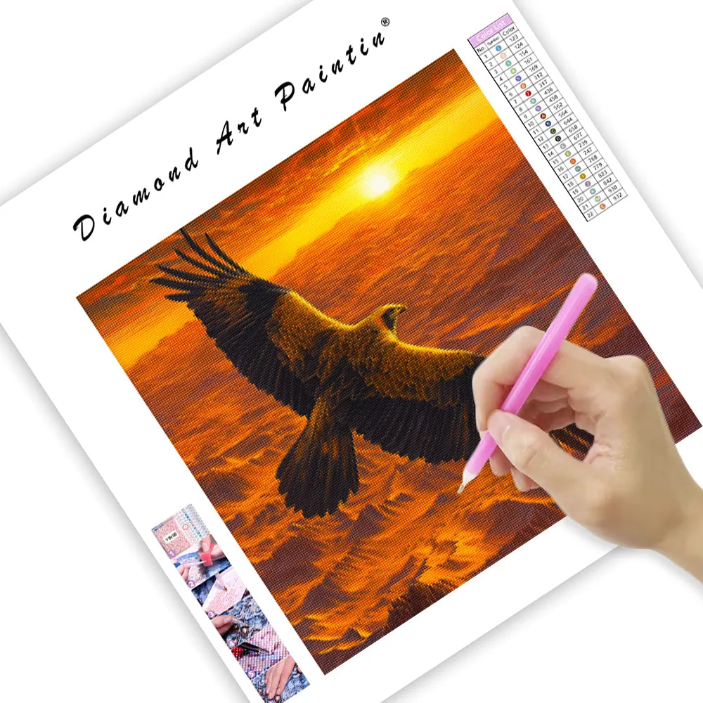 Golden Eagle Over Desert - Diamond Painting
