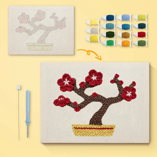 Bonsai Tree - Punch Needle