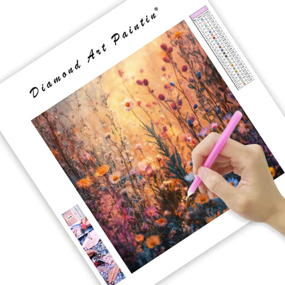 Dreamy Wildflower Landscape - Diamond Painting