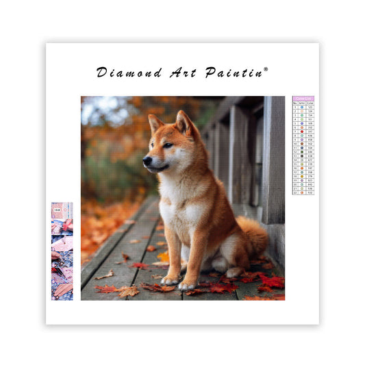 Shiba Inu Contemplating - Diamond Painting