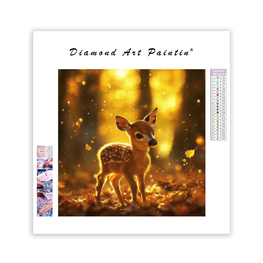 Baby Deer with Big Innocent Eyes - Diamond Painting