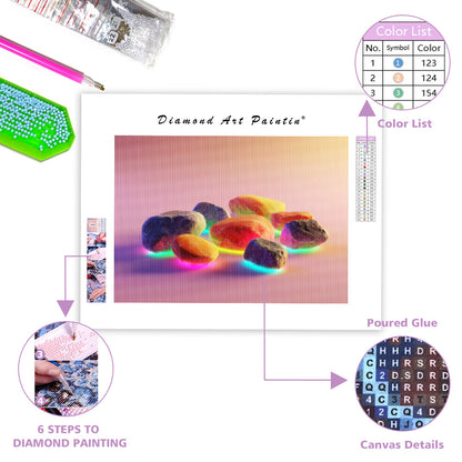 Floating Neon Stones - Diamond Painting