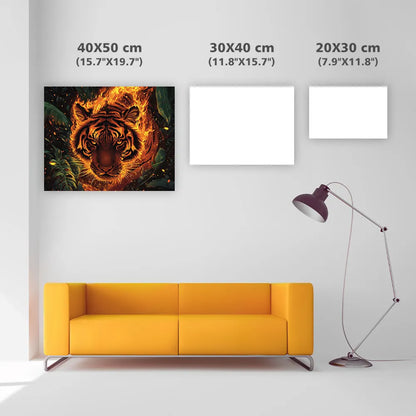 Fiery Tiger in the Jungle - Diamond Painting