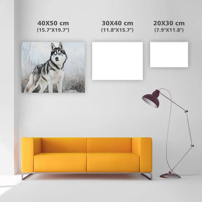 Husky in Snow - Diamond Painting