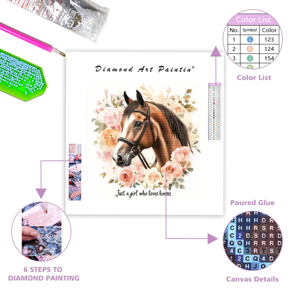 Just a Girl Who Loves Horses - Diamond Painting