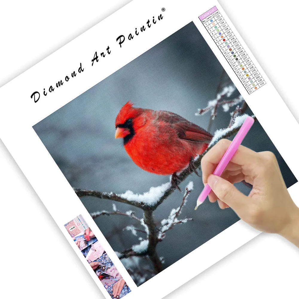 Red Cardinal in Snow - Diamond Painting