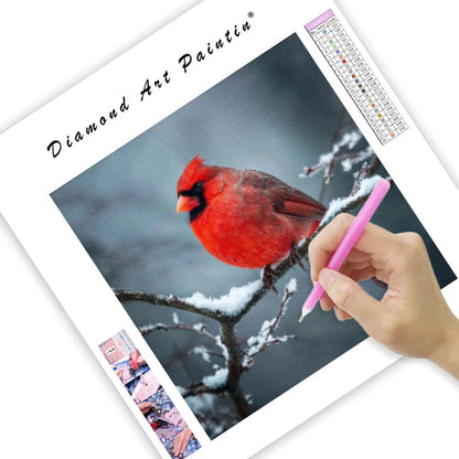 Red Cardinal in Snow - Diamond Painting