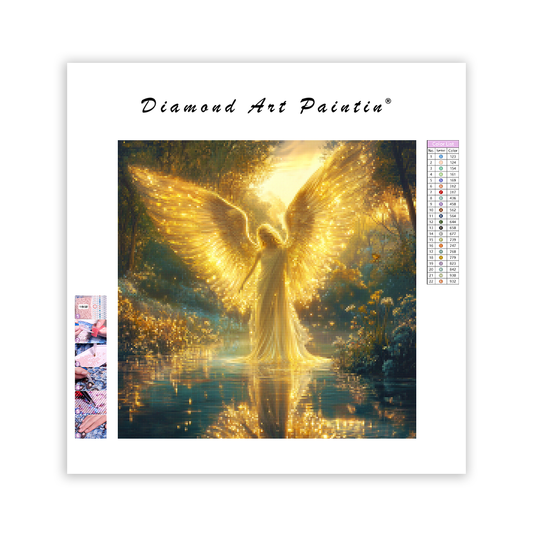 Angel by Sparkling River - Diamond Painting