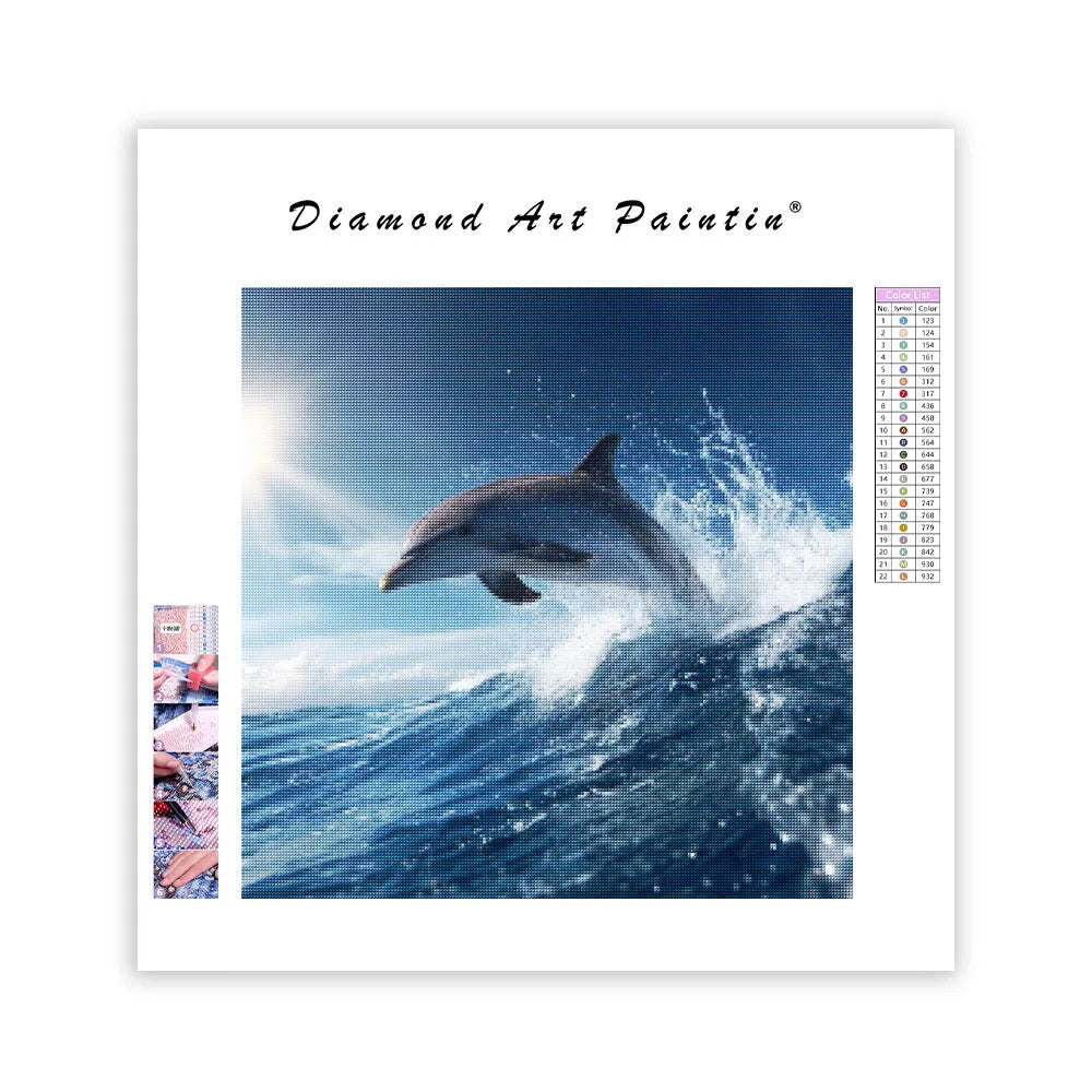 Dolphin Jumping from the Ocean - Diamond Painting