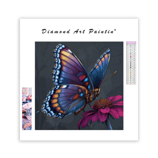 Colorful Butterfly and Flower - Diamond Painting