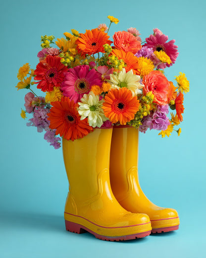 Rain Boots Flowers - Diamond Painting