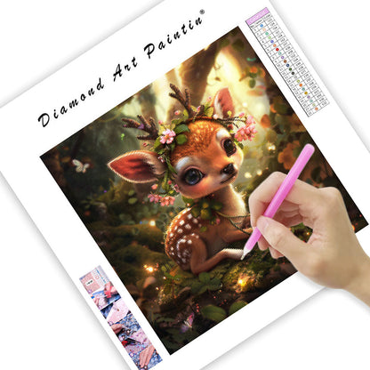 Forest Wreath Deer - Diamond Painting