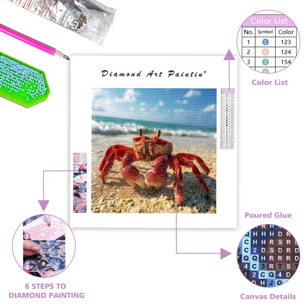 Fiddler Crab on Sand - Diamond Painting