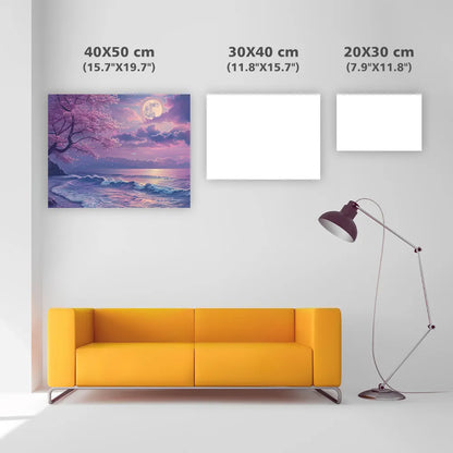 Sakura Moonlight Seaside - Diamond Painting