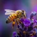 Honeybee on Lavender - Diamond Painting