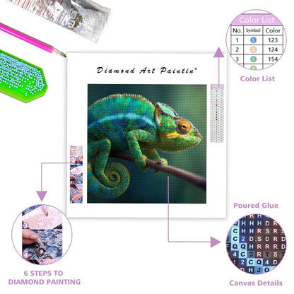 Vibrant Chameleon - Diamond Painting