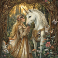 Unicorn and Maiden - Diamond Painting