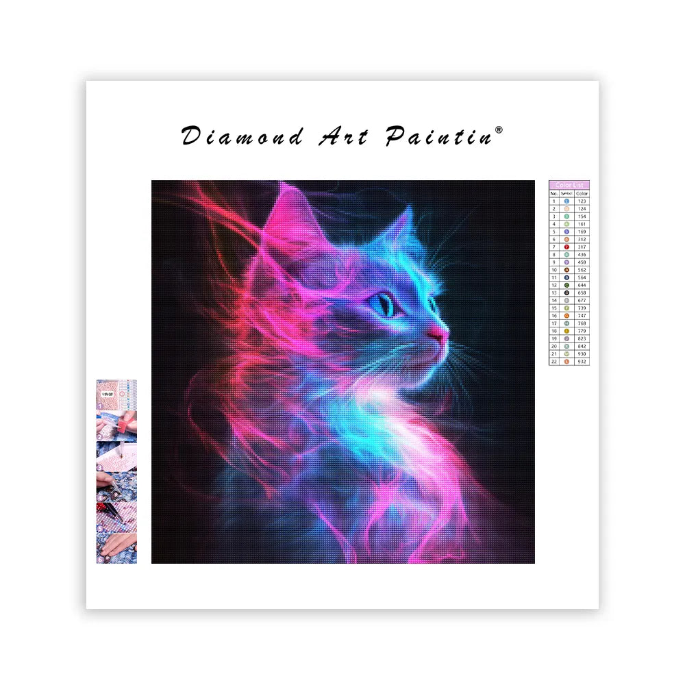 Glowing Magical Cat - Diamond Painting