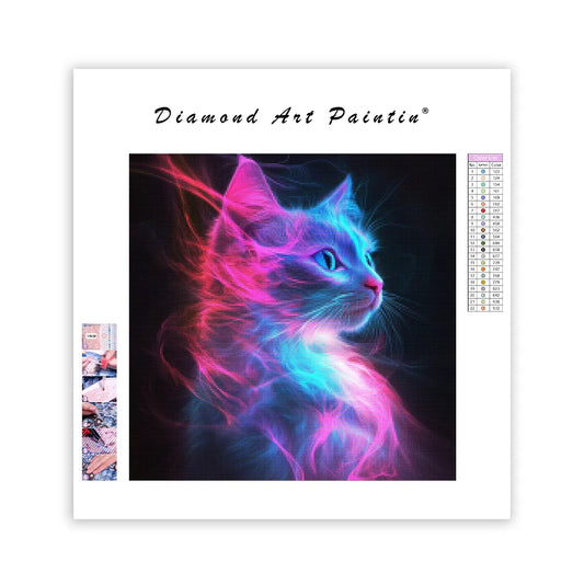 Glowing Magical Cat - Diamond Painting