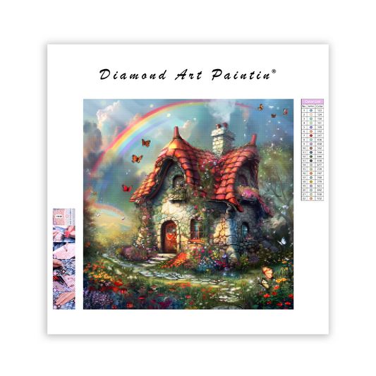 Rainbow Fairy Cottage - Diamond Painting