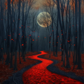Autumn Moon Path - Diamond Painting