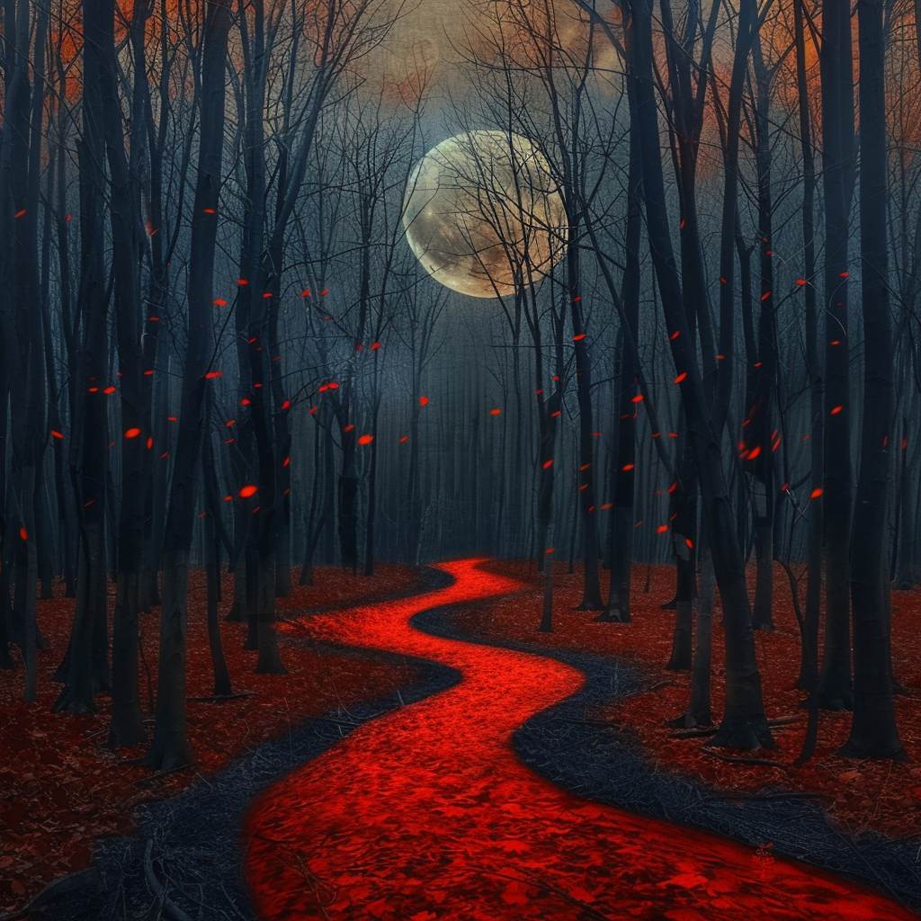 Autumn Moon Path - Diamond Painting